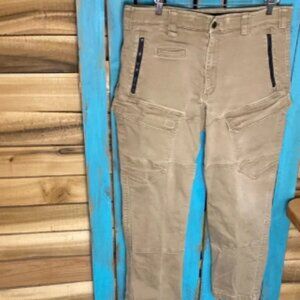Alaskan Hardgear Men's Tan Cargo work Pants size 38x28 (tag 38x30) signs of wear
